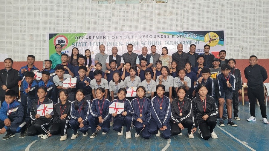 Winners with officials of the Department of Youth Resources & Sports in Kohima on October 18. (Morung Photo)